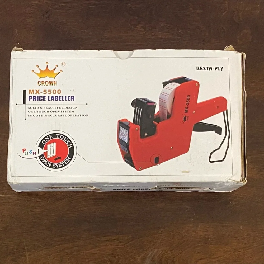 MX-5500 8 Digits Price Tag Gun Labeler Labeller (Includes Labels/Ink 1st Run)